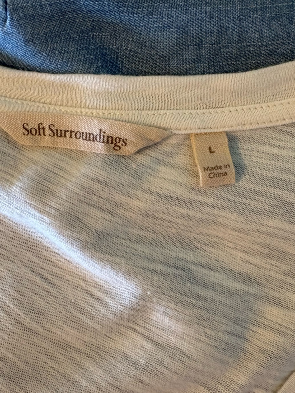 Soft Surroundings Cream Layered Tee | Lagenlook Boho Flowy Top - Picture 2 of 8